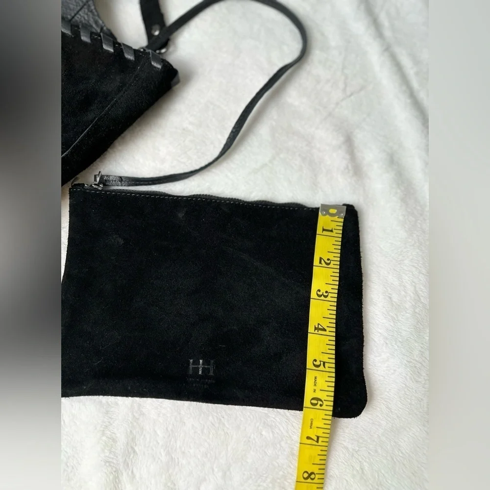Haute Hippie Black Suede Hobo Bag With Detachable Pouch - Picture 12 of 12